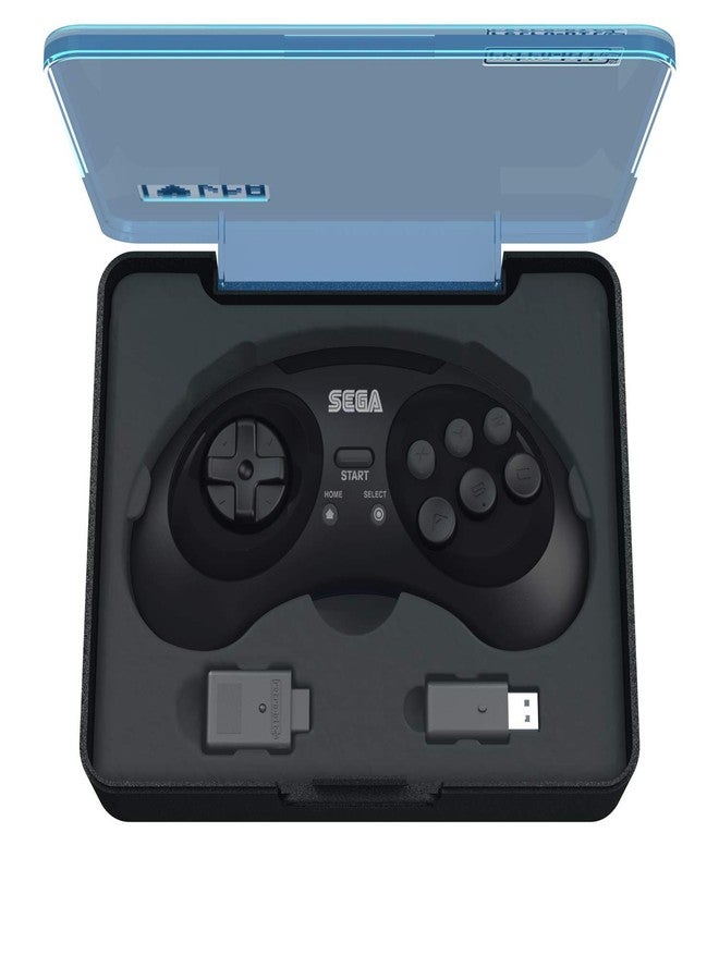 Retro Bit Retro-Bit Sega Genesis 2.4 GHz Wireless Controller 8-Button Arcade Pad for Sega Genesis Original/Mini, Nintendo Switch, PC, Mac – Includes 2 Receivers & Storage Case - Black - Image 5